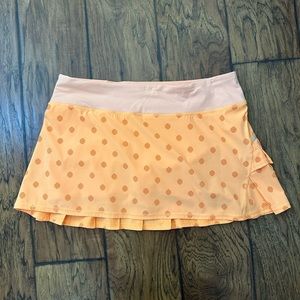 Lululemon Orange Polka Dot Tennis Skirt